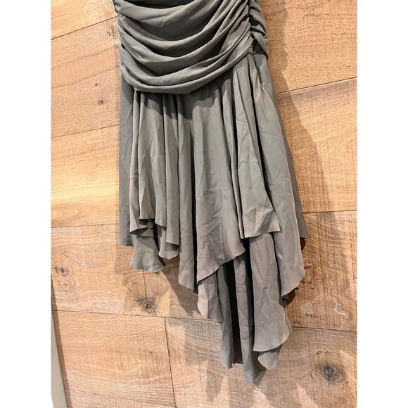 HOUSE OF CB VALERIA Add To Wishlist SMOKE GATHERED ASYMMETRIC DRESS SIZE S - Picture 5 of 9